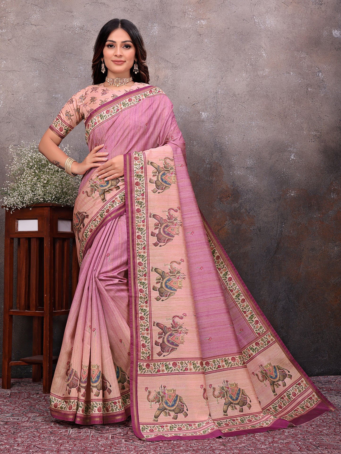 Anjar Heritage Elephant Silk Saree