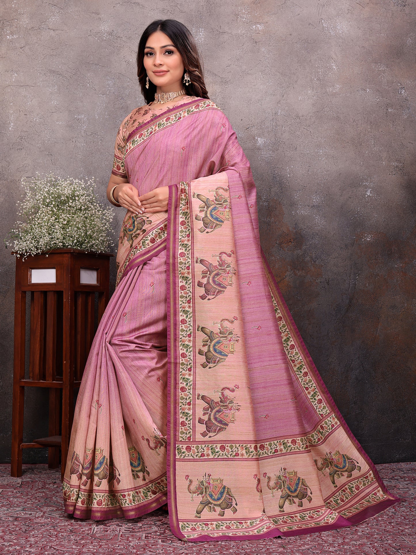 Anjar Heritage Elephant Silk Saree