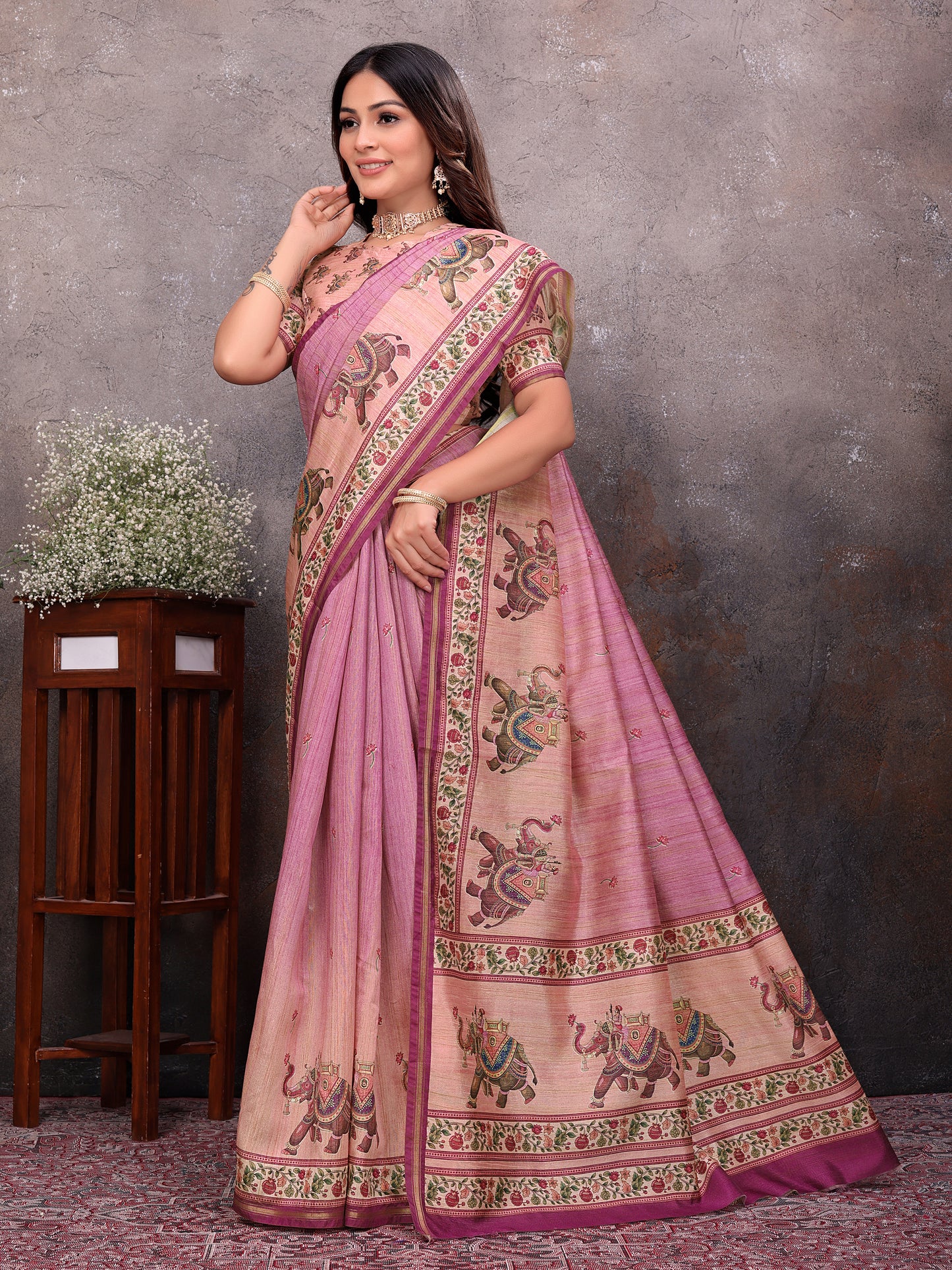 Anjar Heritage Elephant Silk Saree