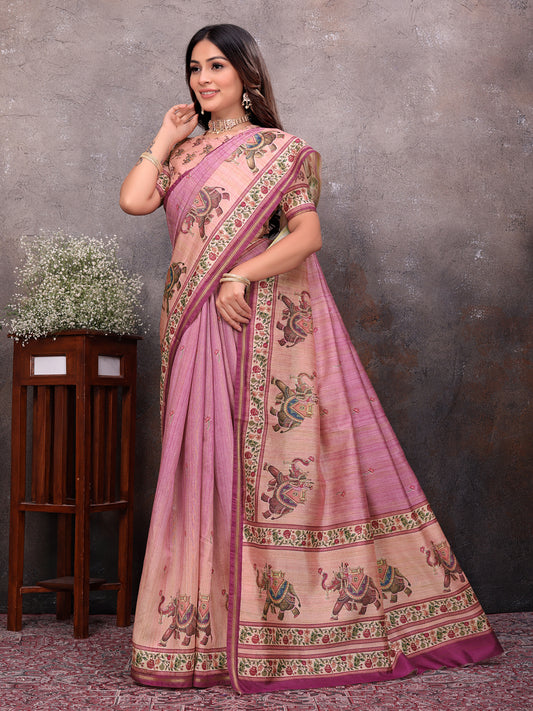 Anjar Heritage Elephant Silk Saree