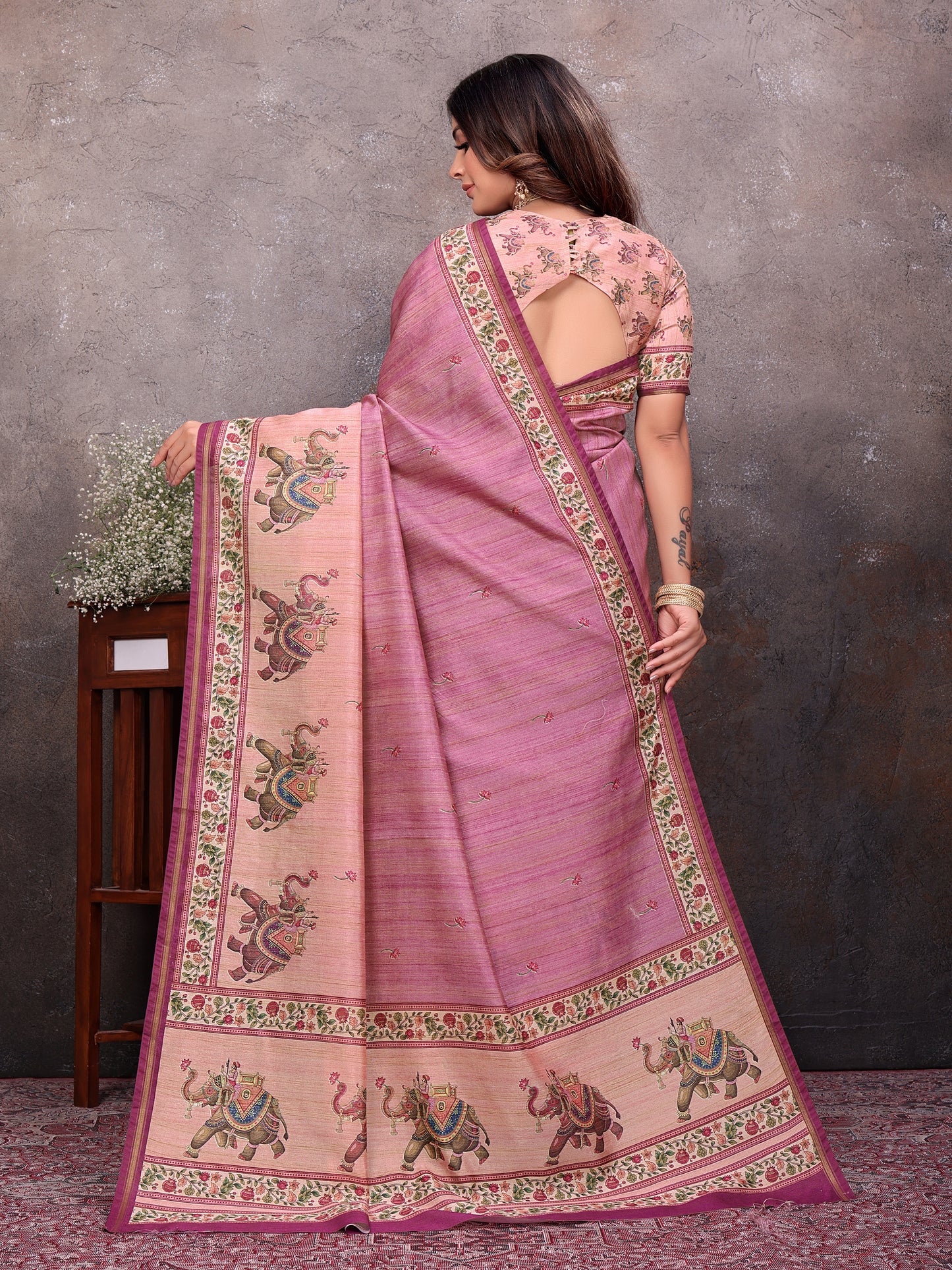 Anjar Heritage Elephant Silk Saree