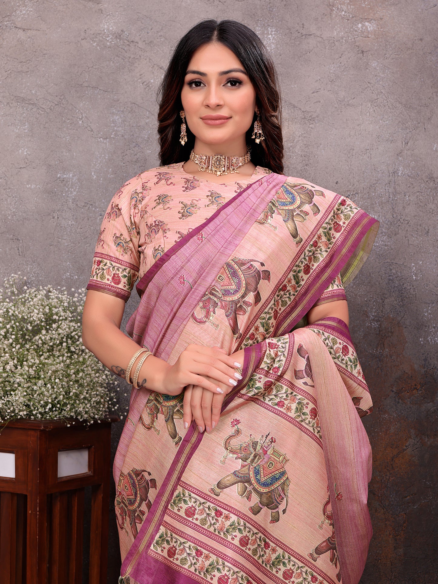 Anjar Heritage Elephant Silk Saree